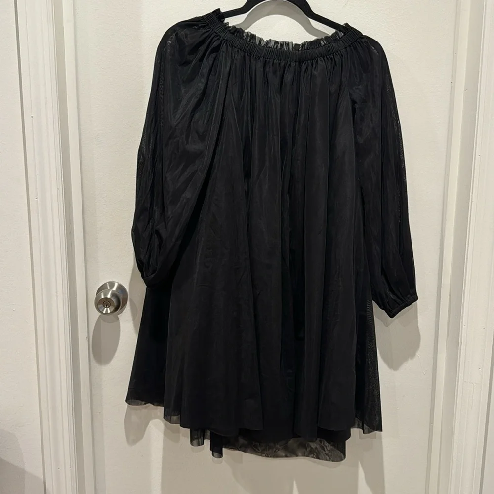 Cynthia Rowley x The Drop Women's Black Off Shoulder Mesh Mini Dress - Picture 4 of 4